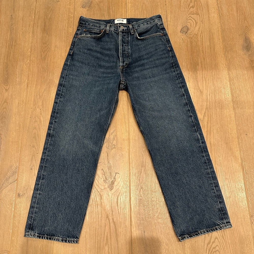 Agolde 90’s Crop Dark Blue Straight Jeans